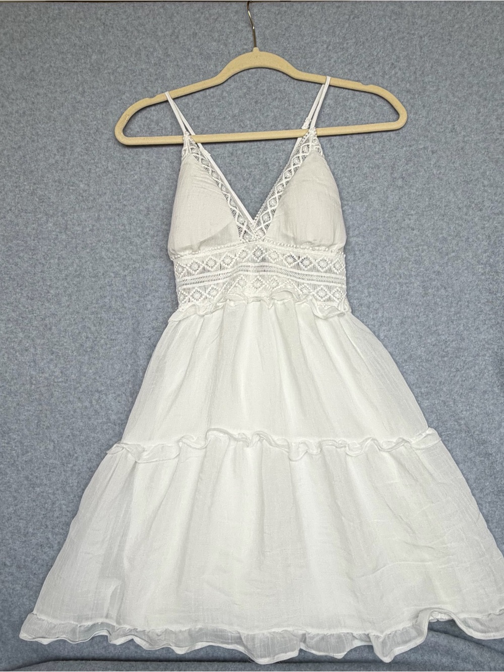 Streetwear Society White Lace Bodice Spaghetti-Strap Dress